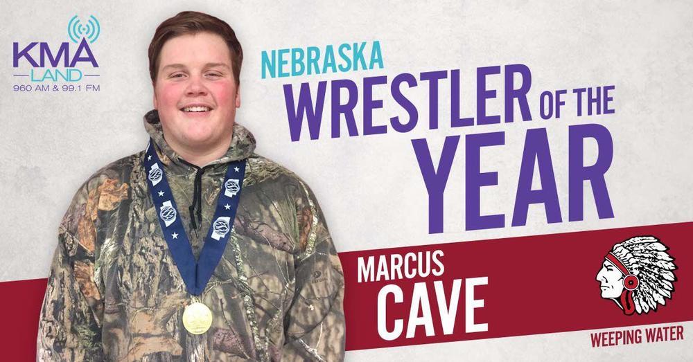 Cave named KMAland Nebraska Wrestler of the Year